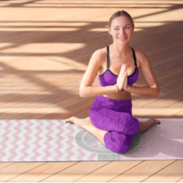 Roze grijze Chevron Yogamat
