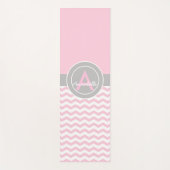 Roze grijze Chevron Yogamat (Voorkant)