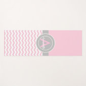 Roze grijze Chevron Yogamat (Voorkant (horizontaal))