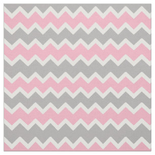 Roze grijze Chevron Zigzag Pattern Stof