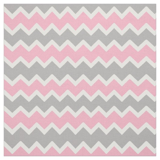 Roze grijze Chevron Zigzag Pattern Stof (Swatch)