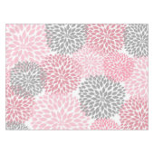 Roze grijze Dahlia bloemdecor, bloemen Tafelkleed (Voorkant (Horizontaal))