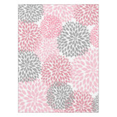 Roze grijze Dahlia bloemdecor, bloemen Tafelkleed (Voorkant)