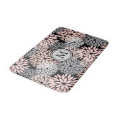 Roze grijze Dahlia Floral Pattern Badmat (Gekanteld)