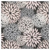 Roze grijze Dahlia Floral Pattern Stof (Swatch)