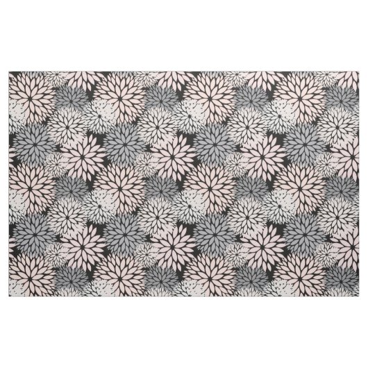 Roze grijze Dahlia Floral Pattern Stof (Fat Quarter)