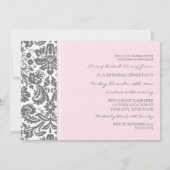 Roze grijze Damask-repetitie voor het avondeten Kaart (Achterkant)