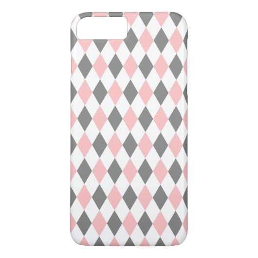 Roze grijze diamantmozaïekpatroon Case-Mate iPhone case (Achterkant)