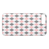 Roze grijze diamantmozaïekpatroon Case-Mate iPhone case (Achterkant (Horizontaal))