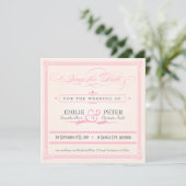 Roze, grijze en Cream Poster stijl Opslaan Datum Save The Date (Staand voorkant)