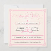 Roze, grijze en Cream Poster stijl Opslaan Datum Save The Date (Voorkant)