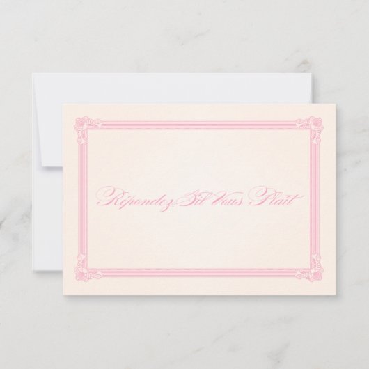 Roze, grijze en crème Poster stijl bruiloft RSVP (Voorkant)