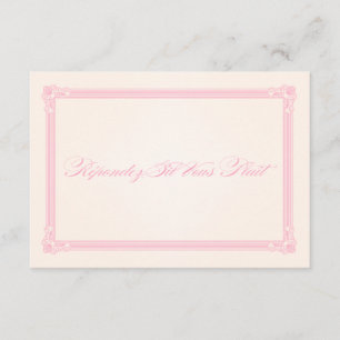 Roze, grijze en crème Poster stijl bruiloft RSVP Kaartje