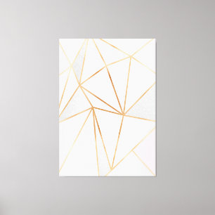 Roze, grijze en goudgeo canvas afdruk