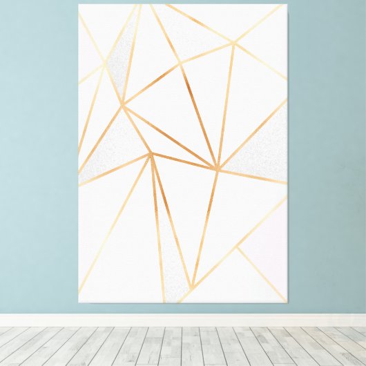 Roze, grijze en goudgeo canvas afdruk (Insitu (Houten vloer))