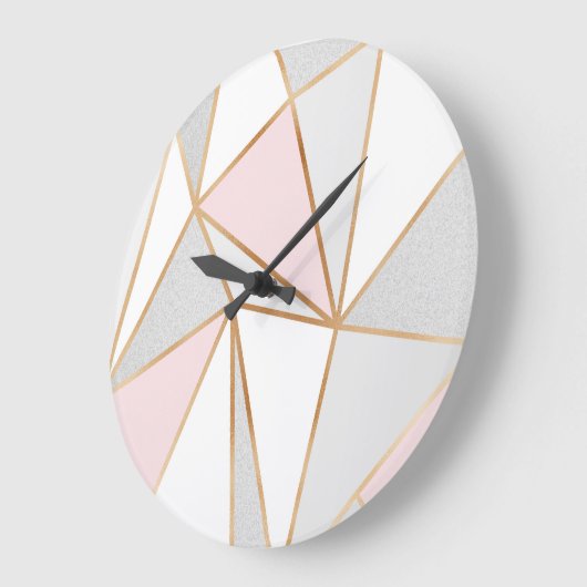 Roze, grijze en goudgeo grote klok (Hoek)