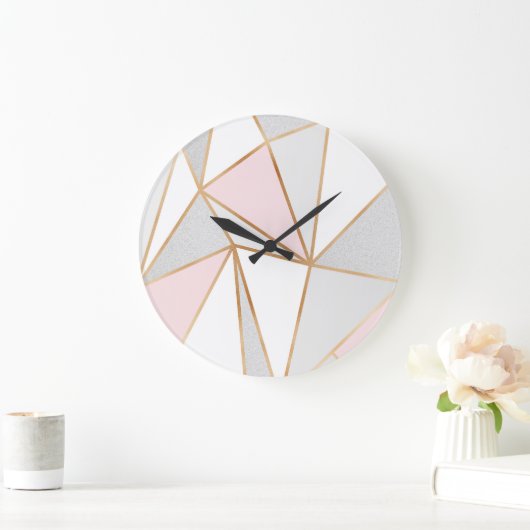 Roze, grijze en goudgeo grote klok (Huis)
