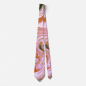 Roze, grijze en Oranje marmer Stropdas (Voorkant)