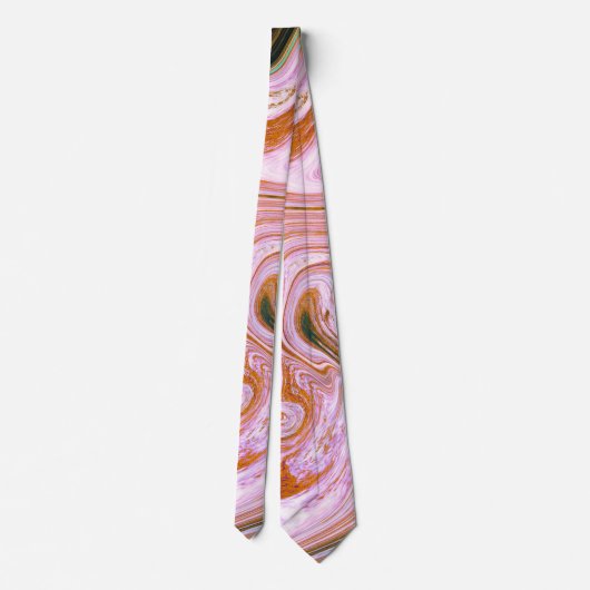 Roze, grijze en Oranje marmer Stropdas (Achterkant)