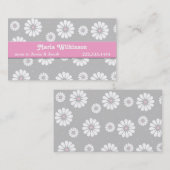 Roze, grijze en White Daisy mammikaart Contactkaartje (Voorkant / Achterkant)