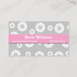 Roze, grijze en White Daisy mammikaart Contactkaartje