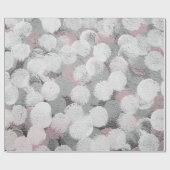 Roze grijze en witte Abstracte Stippen Cadeaupapier (Vlak)