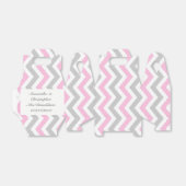 Roze grijze en witte chevron bruiloft bedankdoosjes (Uitgevouwen)