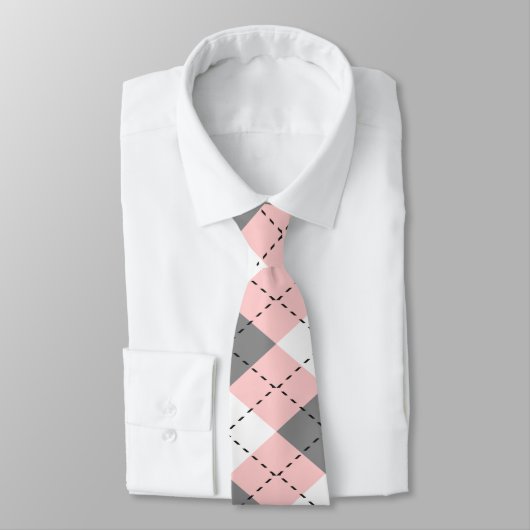 Roze, grijze en witte stekels stropdas (Gebonden)