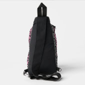 Roze, grijze en zwarte digitale pixelstrepen sling bag (Achterkant)