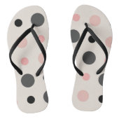 Roze, grijze en zwarte stippen teenslippers (Voetbed)