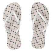 Roze, grijze en zwarte stippen teenslippers (Voetbed)