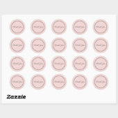Roze grijze enveloppe zegel Bedankt Script Tekst (Vel)
