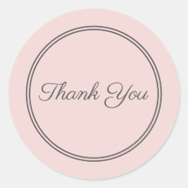 Roze grijze envelopzegel Dank je script tekst Ronde Sticker