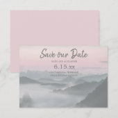 Roze Grijze Foggy-gebergten besparen ons huwelijk  Save The Date (Voorkant / Achterkant)