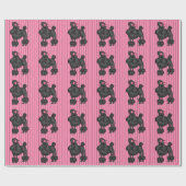 Roze Grijze Franse Poodle Inpakpapier (Vlak)