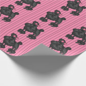 Roze Grijze Franse Poodle Inpakpapier (Hoek)