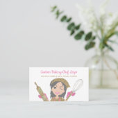 Roze grijze gebakken bakkerij Chef Rustic Keto Foo Visitekaartje (Staand voorkant)