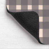 Roze grijze Gingham, gepersonaliseerd Muismat (Hoek)