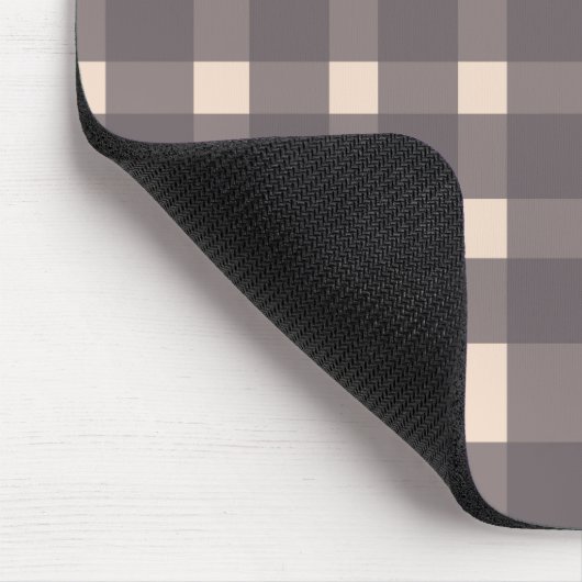 Roze grijze Gingham, gepersonaliseerd Muismat (Hoek)