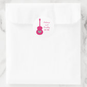 Roze/grijze gitaarhartweddenkers ronde sticker (Tas)