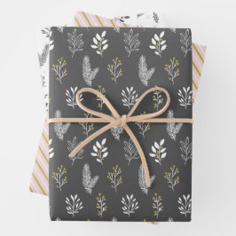 Roze_grijze kerstcadeauverpakkingsvellen inpakpapier vel