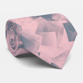 Roze Grijze Kubisme Abstract Patroon Stropdas