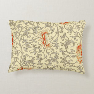 roze grijze kunstwerk botanische flora accent kussen