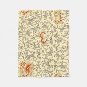 roze grijze kunstwerk botanische flora fleece deken