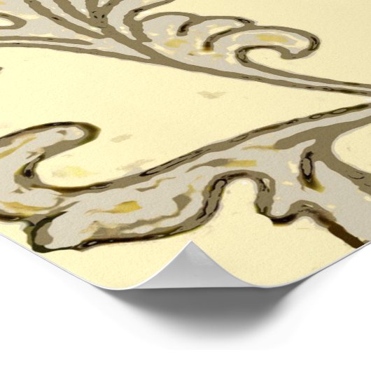  roze grijze kunstwerk botanische flora poster (Hoek)