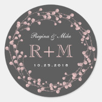Roze, grijze, langwerpige Sticker