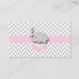 Roze grijze lephant Baby shower Book Request Informatiekaartje