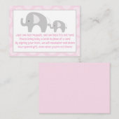 Roze grijze lephant Enclosure Book Request Cards Informatiekaartje (Voorkant / Achterkant)