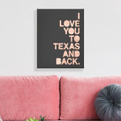 Roze grijze liefde voor Texas en terug Canvas Afdruk (Insitu (Woonkamer))