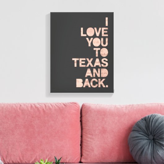 Roze grijze liefde voor Texas en terug Canvas Afdruk (Insitu (Woonkamer))